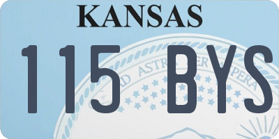 KS license plate 115BYS