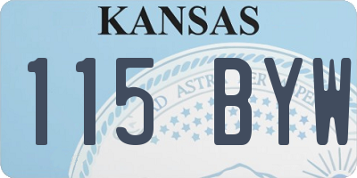 KS license plate 115BYW