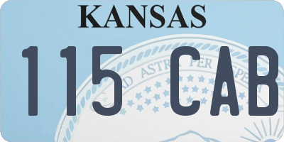 KS license plate 115CAB
