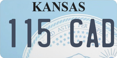 KS license plate 115CAD
