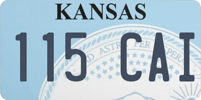 KS license plate 115CAI