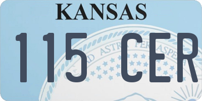 KS license plate 115CER