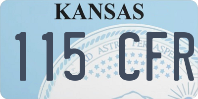 KS license plate 115CFR