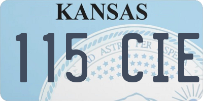 KS license plate 115CIE