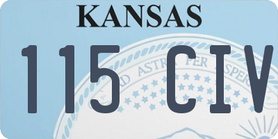 KS license plate 115CIV