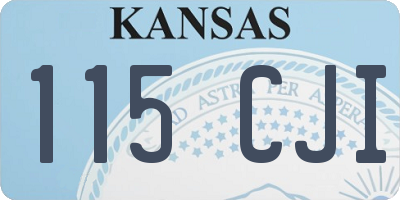 KS license plate 115CJI