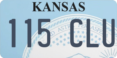 KS license plate 115CLU