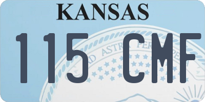 KS license plate 115CMF