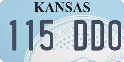 KS license plate 115DDO
