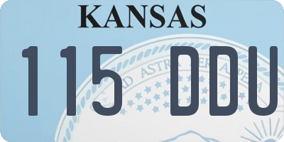 KS license plate 115DDU