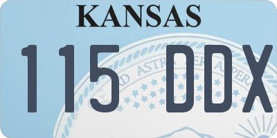 KS license plate 115DDX