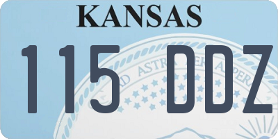 KS license plate 115DDZ