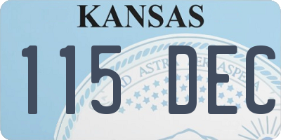 KS license plate 115DEC