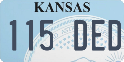 KS license plate 115DED