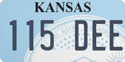 KS license plate 115DEE