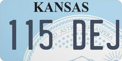 KS license plate 115DEJ