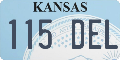 KS license plate 115DEL