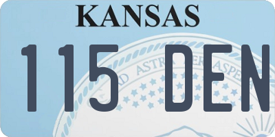 KS license plate 115DEN