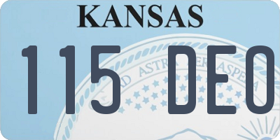 KS license plate 115DEO