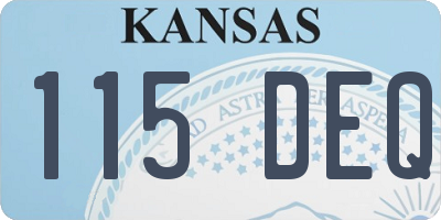 KS license plate 115DEQ