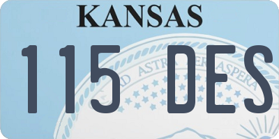 KS license plate 115DES
