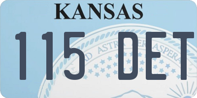 KS license plate 115DET
