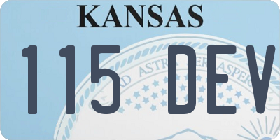 KS license plate 115DEV