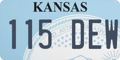 KS license plate 115DEW