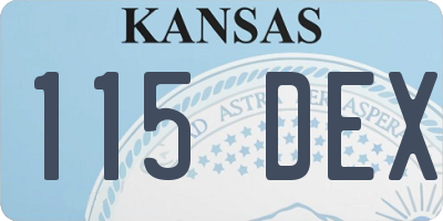 KS license plate 115DEX