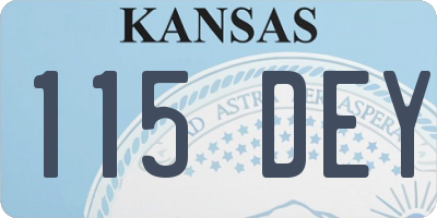 KS license plate 115DEY