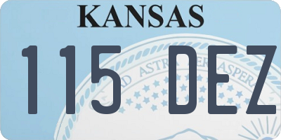 KS license plate 115DEZ