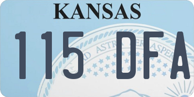 KS license plate 115DFA