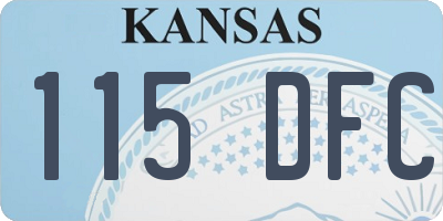 KS license plate 115DFC