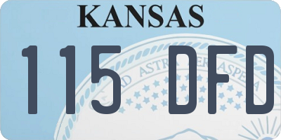KS license plate 115DFD