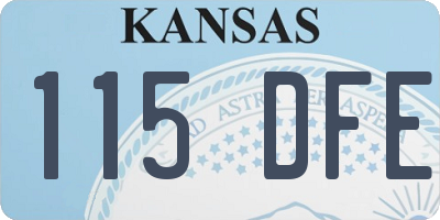 KS license plate 115DFE