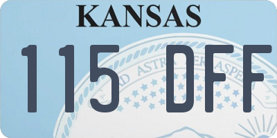 KS license plate 115DFF