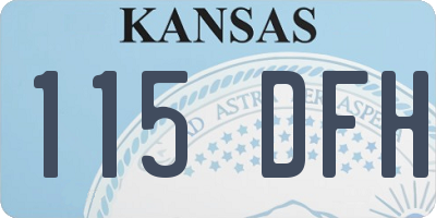 KS license plate 115DFH