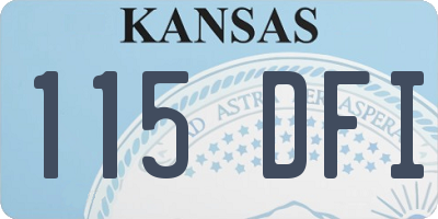 KS license plate 115DFI