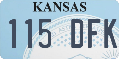 KS license plate 115DFK