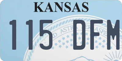 KS license plate 115DFM