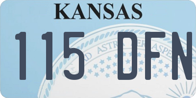 KS license plate 115DFN