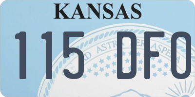 KS license plate 115DFO