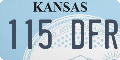 KS license plate 115DFR