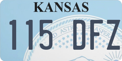 KS license plate 115DFZ