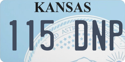 KS license plate 115DNP