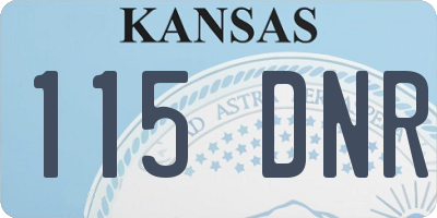 KS license plate 115DNR