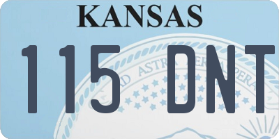 KS license plate 115DNT
