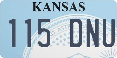 KS license plate 115DNU