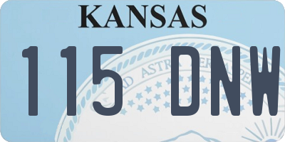 KS license plate 115DNW