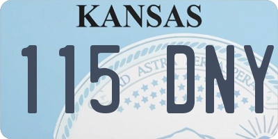 KS license plate 115DNY